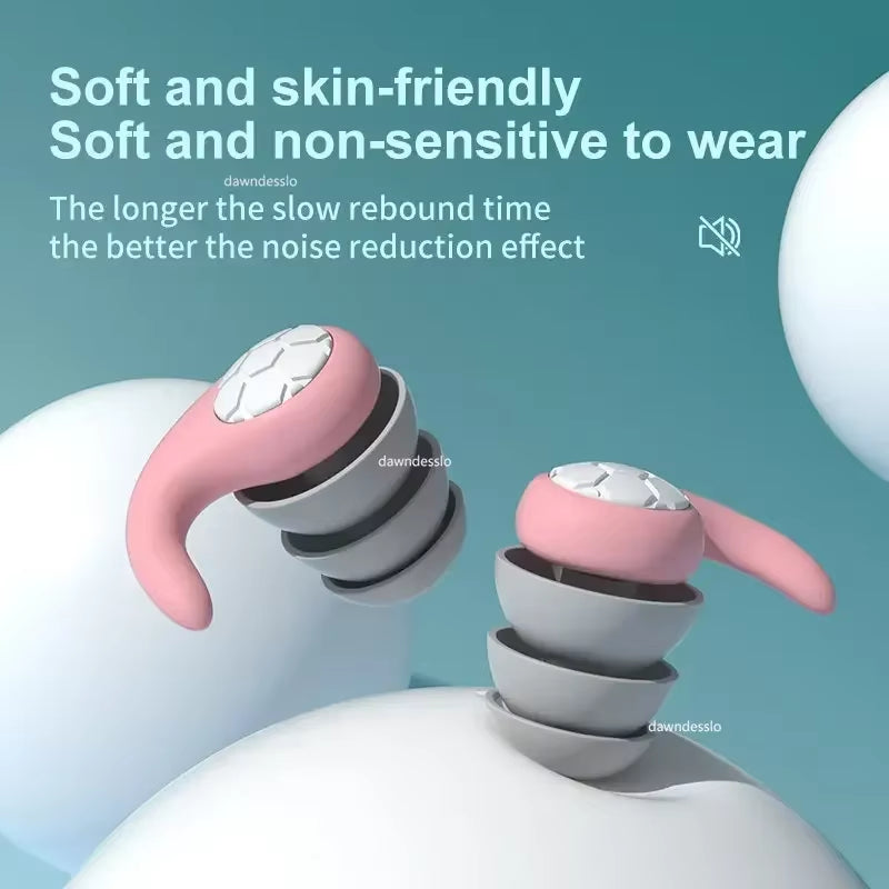 HUAK 1 Pair Soft Silicone Earplugs - Noise Canceling, Comfortable Fit, for Sleep, Swimming, Creating a Silent Environment
