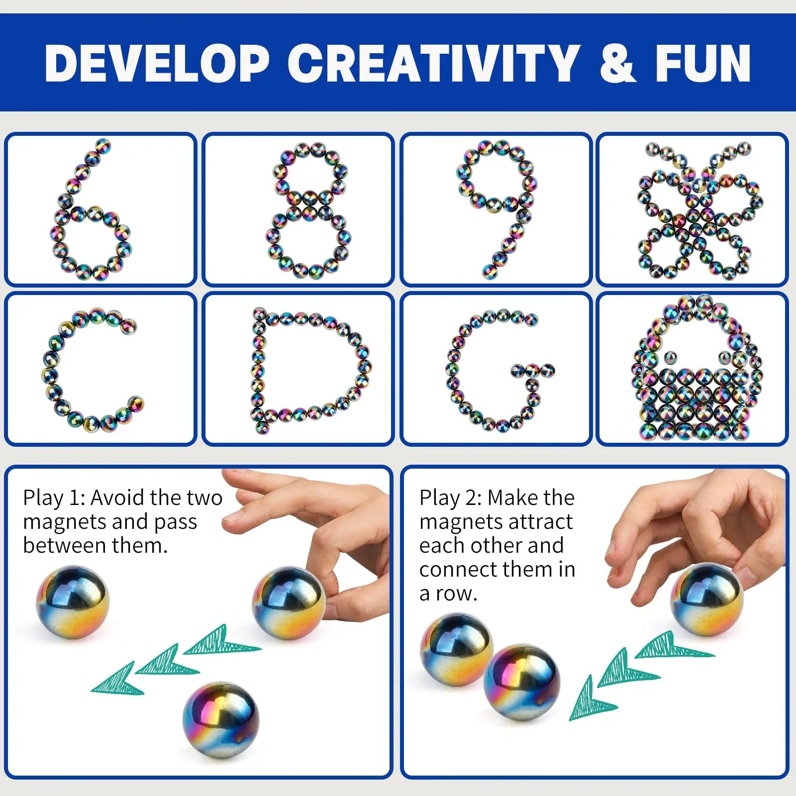 Magnet Balls Anti-Stresses Fidget Toys ,20Pcs Desk EDC Stress Relief Toys Sensory Game Antistress for ADHD Autism Adults Man
