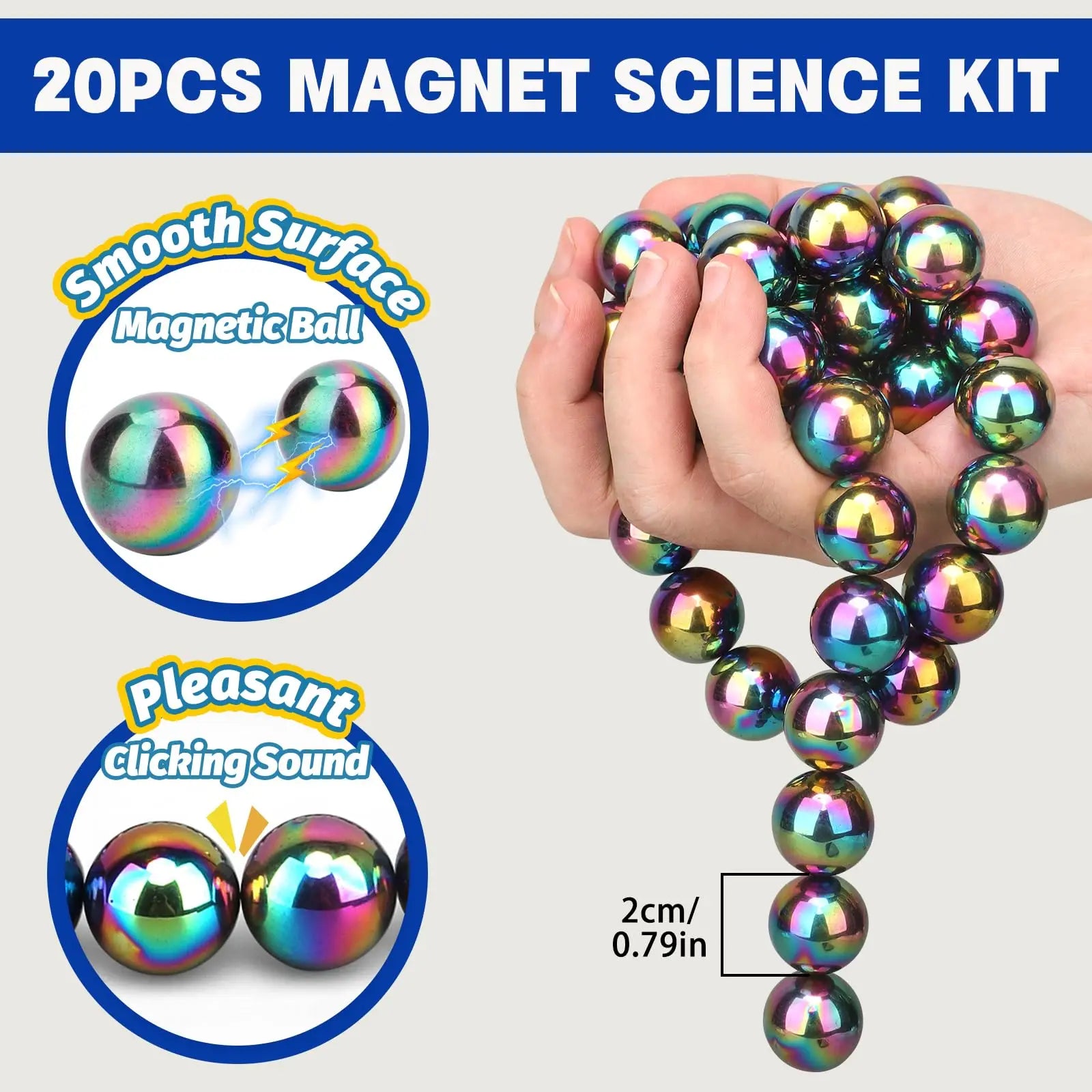 Magnet Balls Anti-Stresses Fidget Toys ,20Pcs Desk EDC Stress Relief Toys Sensory Game Antistress for ADHD Autism Adults Man