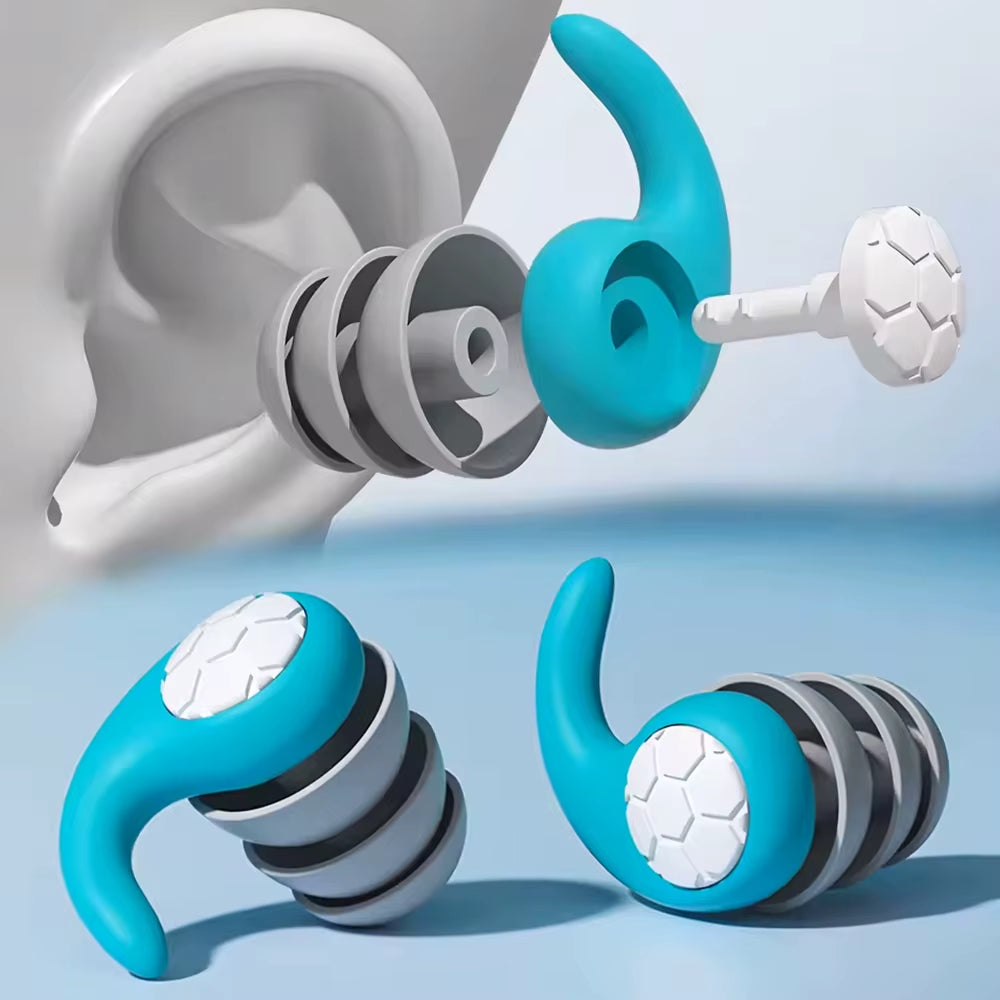 HUAK 1 Pair Soft Silicone Earplugs - Noise Canceling, Comfortable Fit, for Sleep, Swimming, Creating a Silent Environment