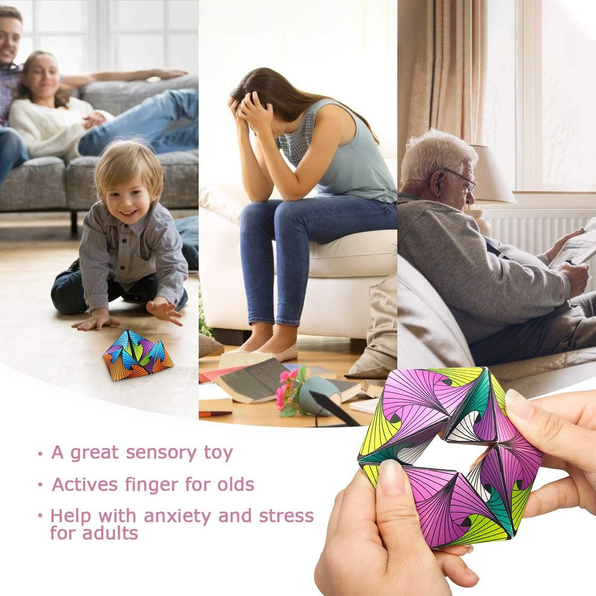 Fidget Toys for Kids, Desk Toy for Adults to Stay Calm and Focused, Magic Cube for Girls and Boys over 3 Years Old