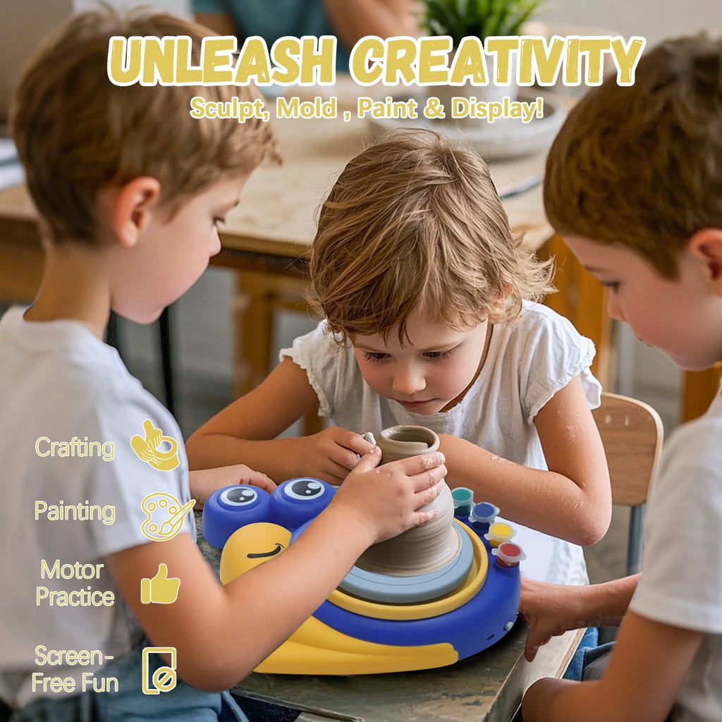 Pottery Wheel for Kids, Complete Pottery Kit for Beginners Girls Boy Toy, Arts and Crafts for Kids Ages 8-12, Clay Kit with Sculpting Tools, Ideal Birthday Halloween Christmas Gifts Toys
