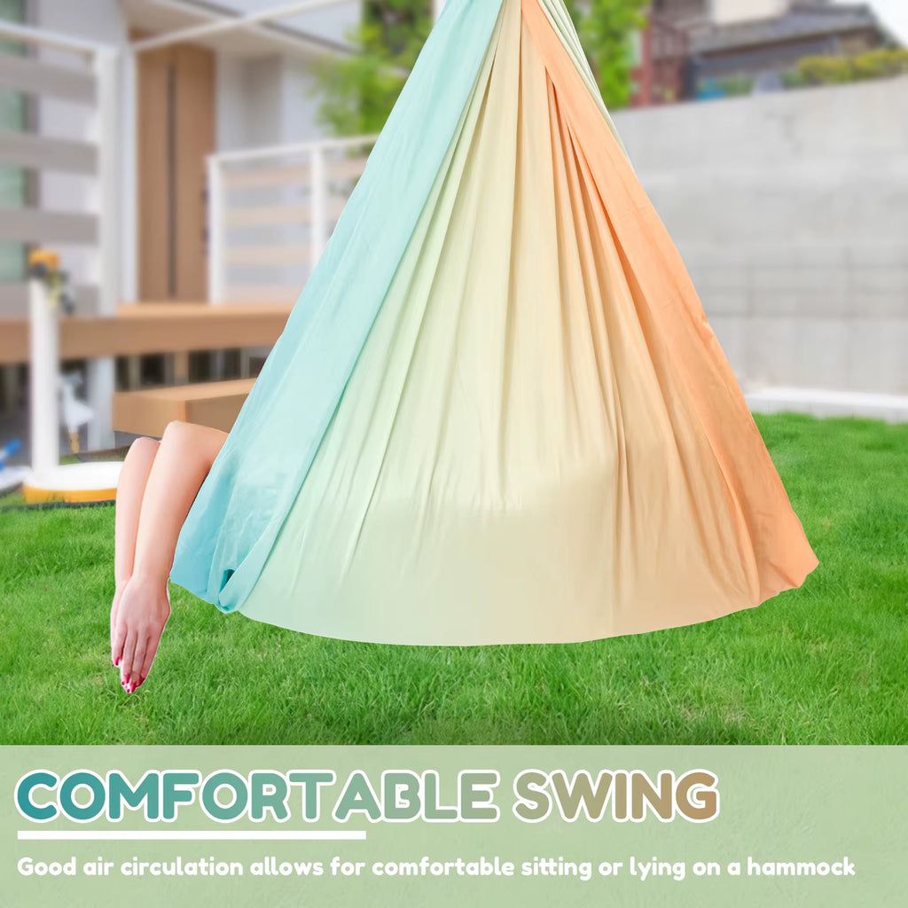 Sensory Swing Double Layer Comfortable Indoor Swing Stretch Resistant Swing Hammock Holds up to 200 Lbs for Children Adults Use