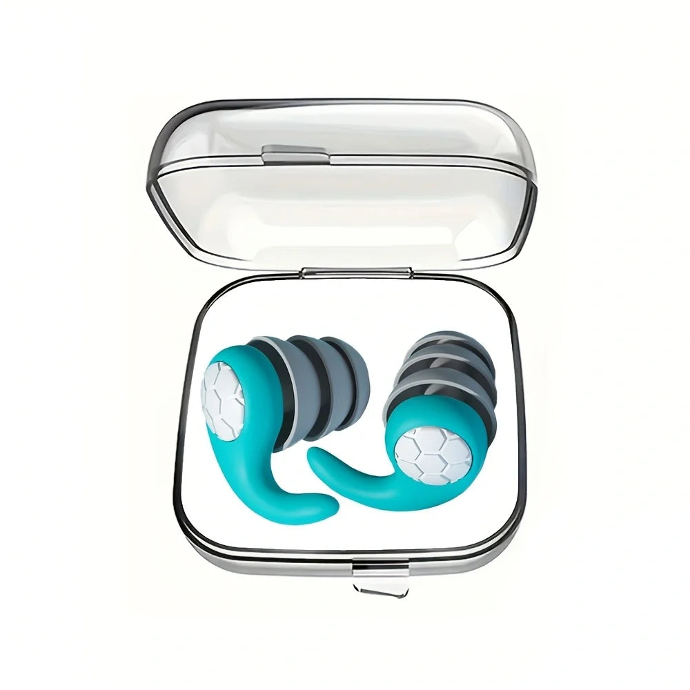 HUAK 1 Pair Soft Silicone Earplugs - Noise Canceling, Comfortable Fit, for Sleep, Swimming, Creating a Silent Environment