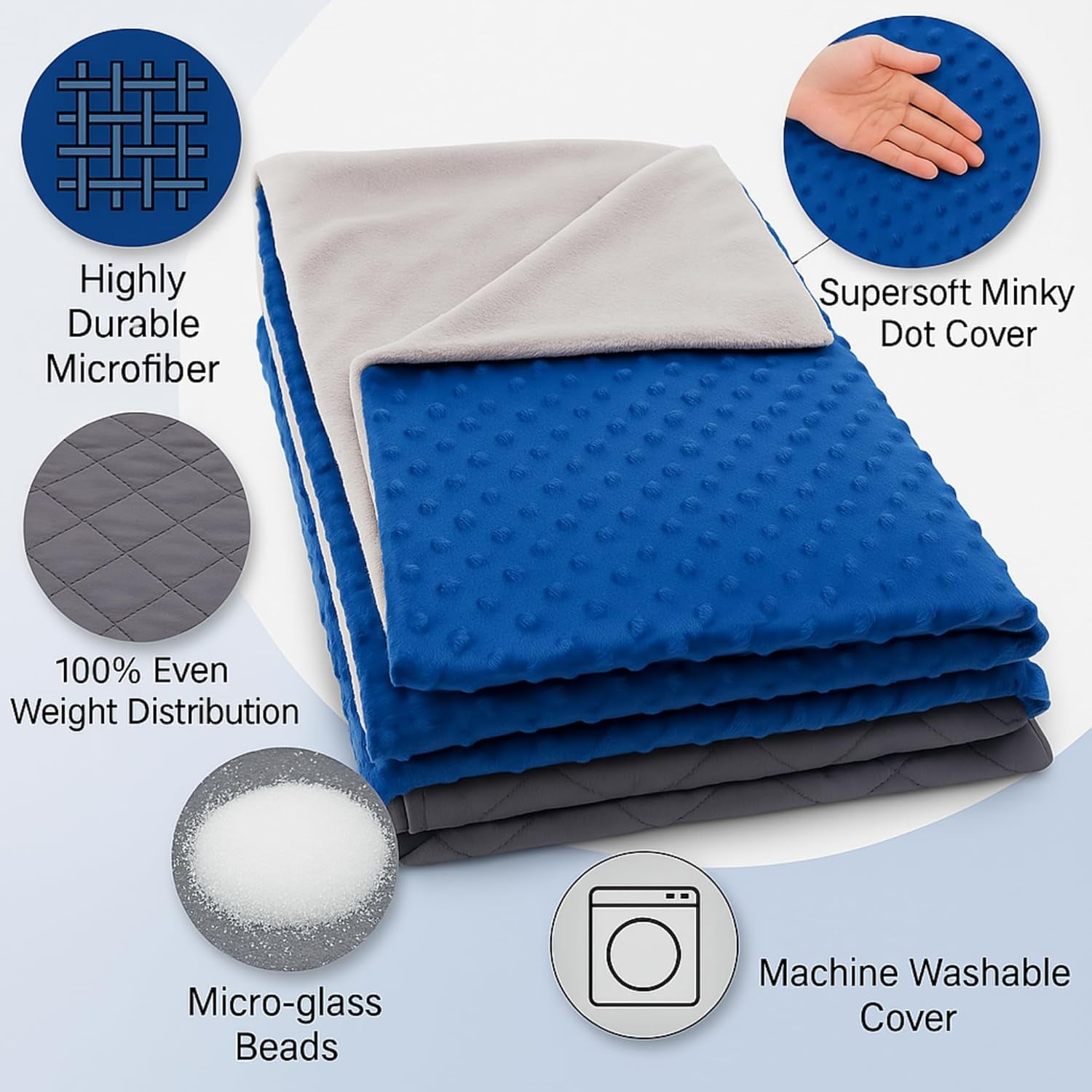 Super-Soft Kids Weighted Blanket 7 Pounds - Weighted Blanket for Kids - Easy to Clean, Washable Minky Cover - 41X60 Inches 7Lbs Child - Heavy Blanket for Girls and Boys