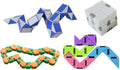 Fidget Set of 4 Wacky Tracks, Twist Snake, Infinity Cube and Triangle - Fidget Toy - - ADD Anxiety