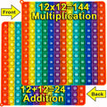 1-12 Multiplication Addition Push Its Bubble Fidget Sensory Toys, Silicone Rainbow Teaching Aids, Math Toys