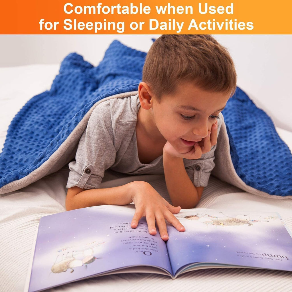 Super-Soft Kids Weighted Blanket 7 Pounds - Weighted Blanket for Kids - Easy to Clean, Washable Minky Cover - 41X60 Inches 7Lbs Child - Heavy Blanket for Girls and Boys