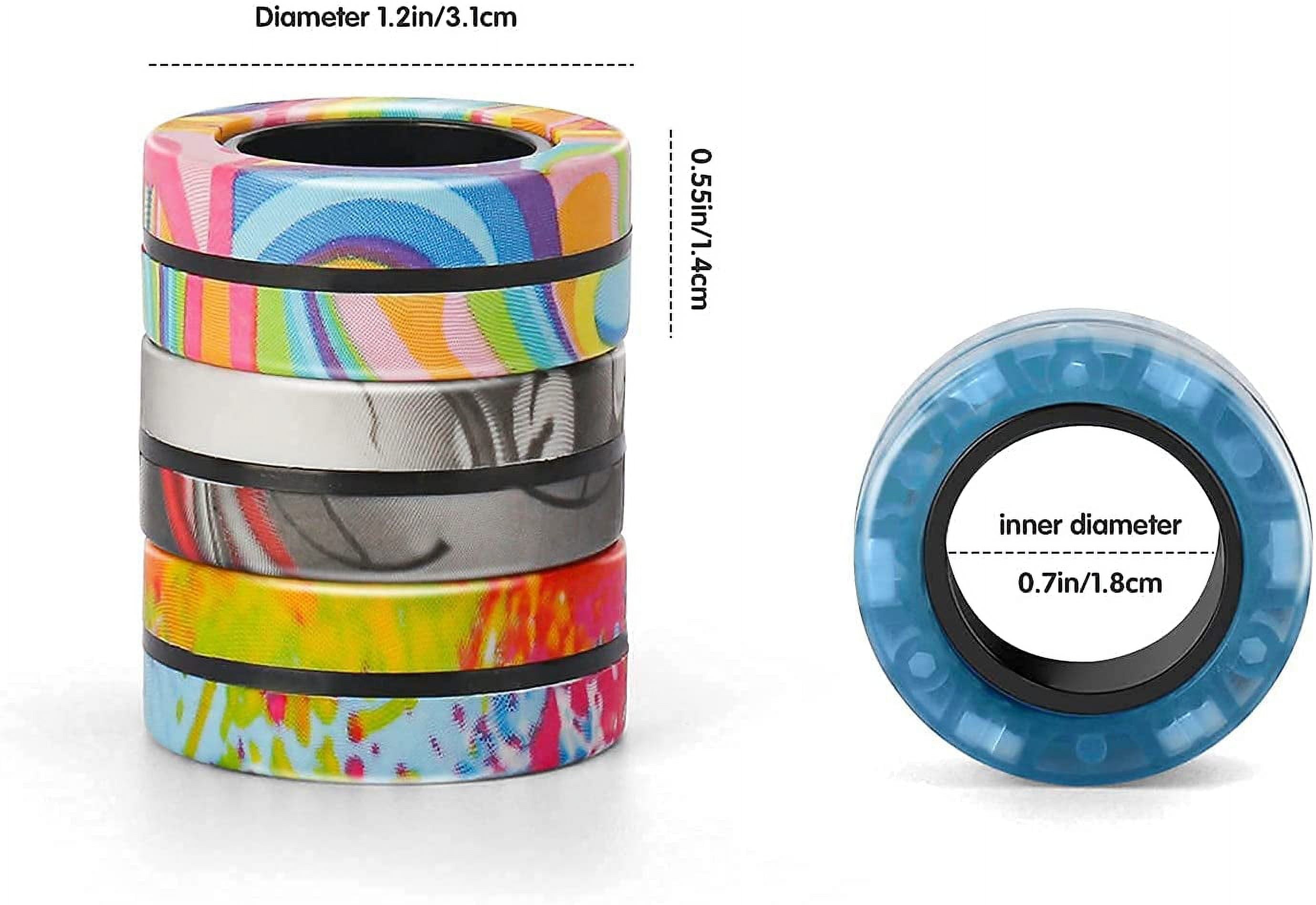 Magnetic Rings Fidget Toy Set, Idea ADHD Fidget Toys, Adult Fidget Magnets Spinner Rings for Anxiety Relief Therapy, Fidget Pack Great Gift for Adults Teens Kids (3PCS)