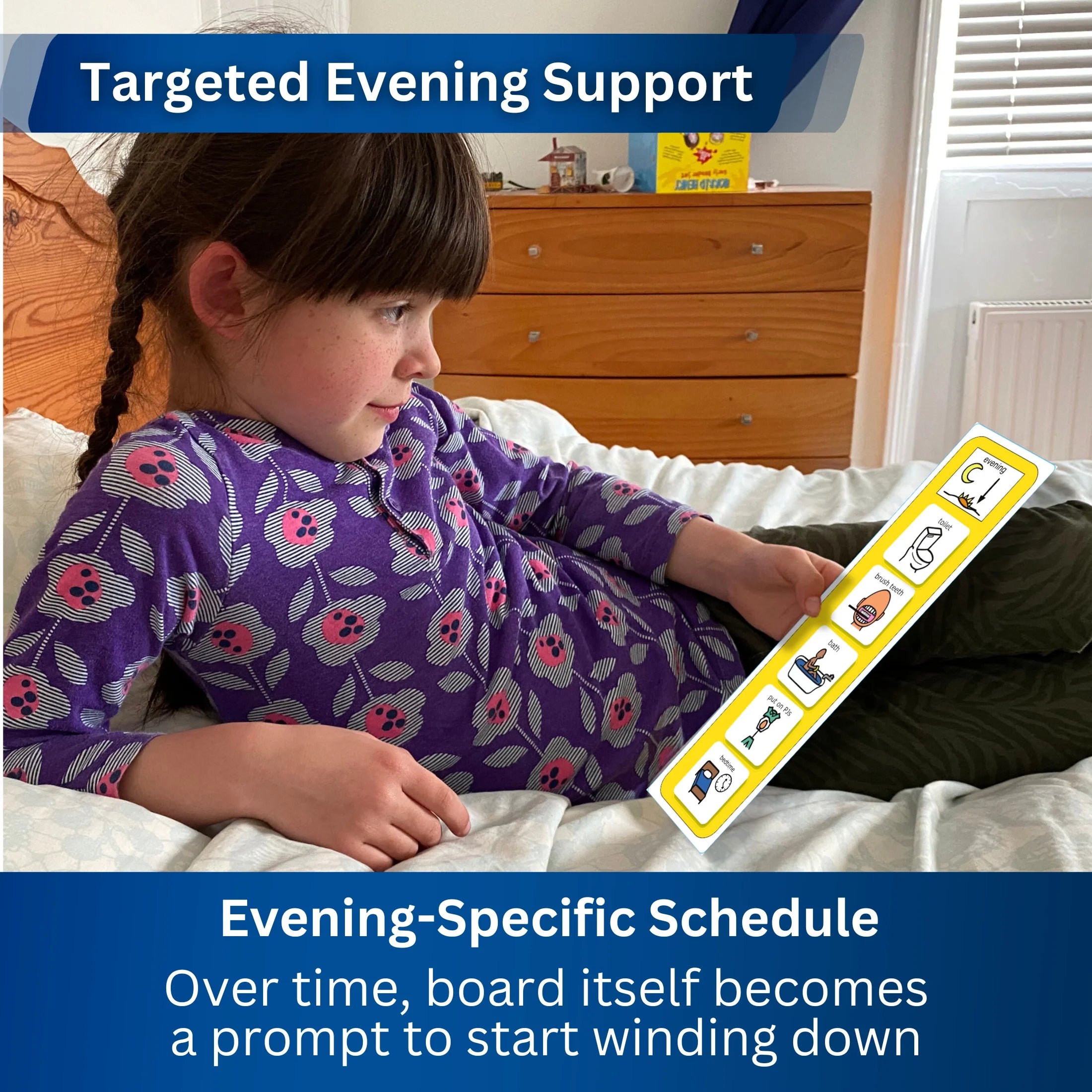 Evening Routine Chart – Visual Cards Evening Timetable Checklist Compatible with PECS Symbols and Boardmaker PCS Software (For ADHD, ASD, Autism, Kids, Children, Toddlers)