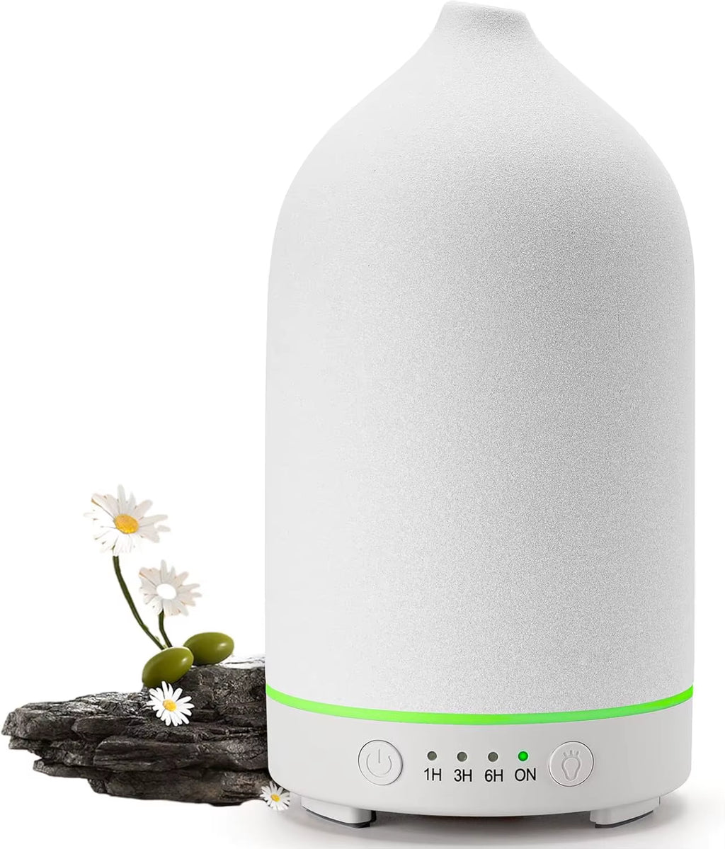 Ceramic Air Humidifier Aroma Diffuser Aromatherapy Cool Mist Ultrasonic Essential Oil Diffuser with 7 LED Humidifier