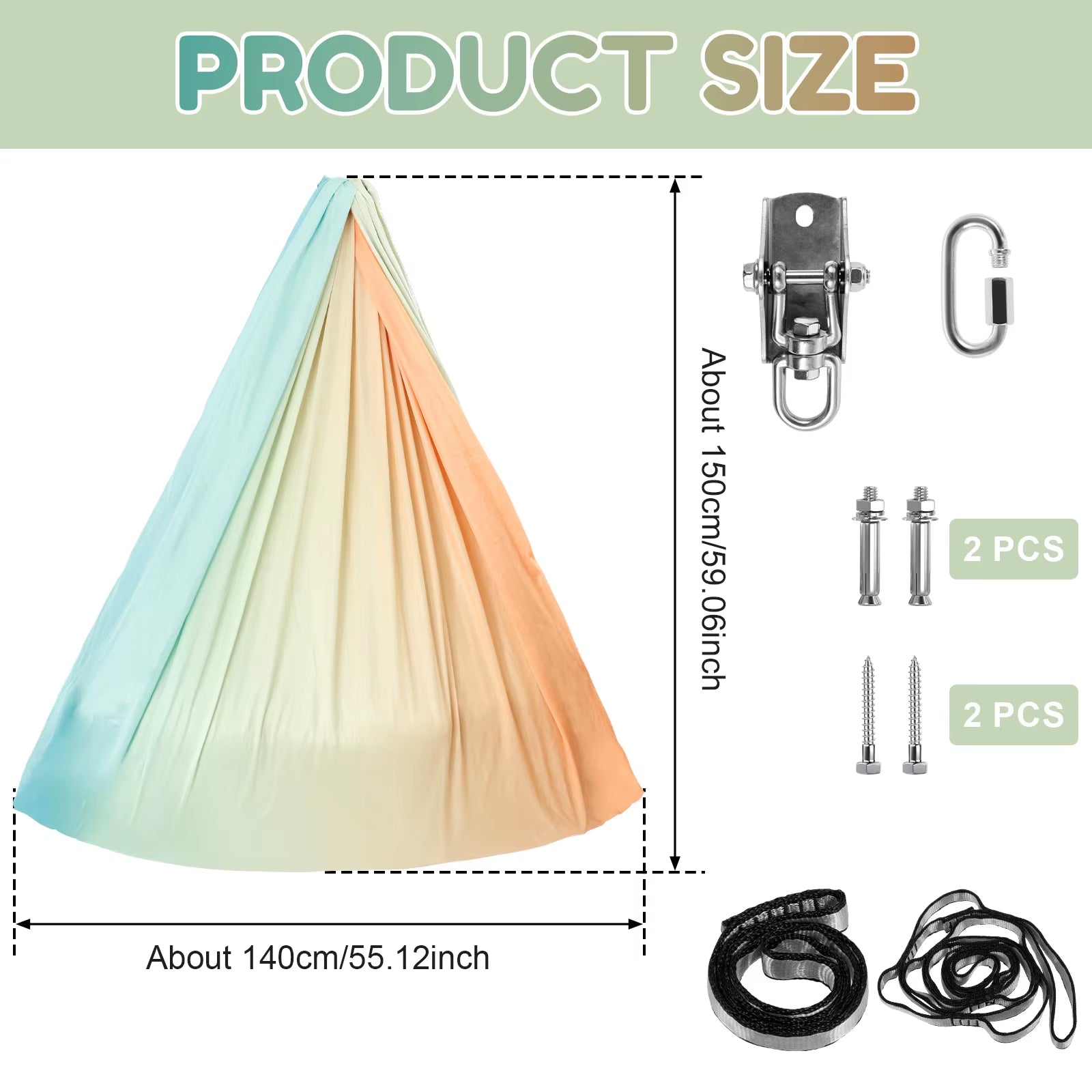 Sensory Swing Double Layer Comfortable Indoor Swing Stretch Resistant Swing Hammock Holds up to 200 Lbs for Children Adults Use