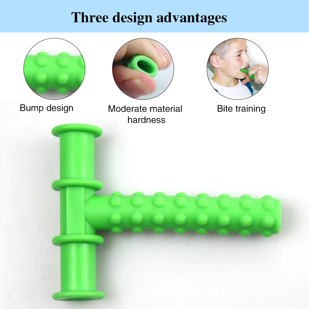 Speech Therapy Teeth Massager Adult Children Speak Oral Muscle Rehabilitation Training Chewing Tube Autism Sensory Therapy Tool