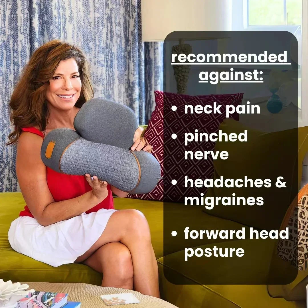 -3-In-1 Neck Massager Cervical Pillow Hot Compress Vibration Massage Neck Traction Relax Pillow Spine Support Massager