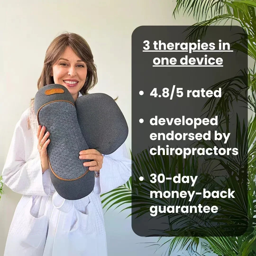 -3-In-1 Neck Massager Cervical Pillow Hot Compress Vibration Massage Neck Traction Relax Pillow Spine Support Massager