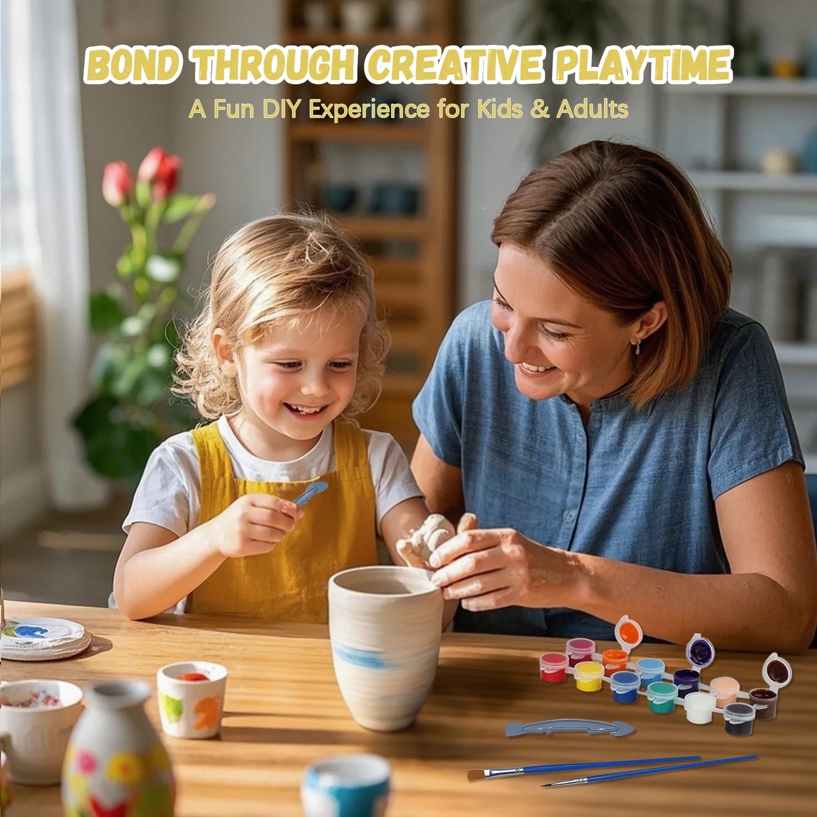 Pottery Wheel for Kids, Complete Pottery Kit for Beginners Girls Boy Toy, Arts and Crafts for Kids Ages 8-12, Clay Kit with Sculpting Tools, Ideal Birthday Halloween Christmas Gifts Toys