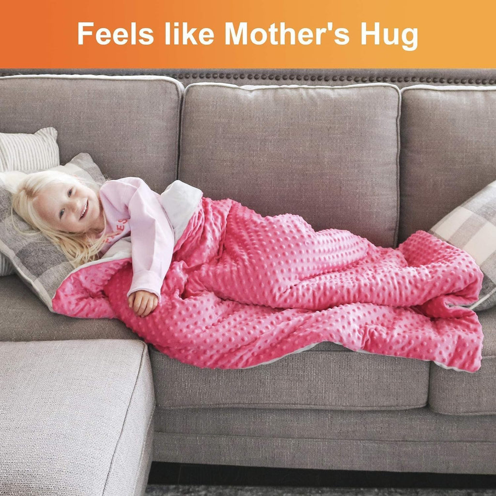 Super-Soft Kids Weighted Blanket 5 Pounds - Weighted Blanket for Kids - Easy to Clean, Washable Minky Cover - 36X48 Inches 5Lbs Child - Small Heavy Blanket for Girls and Boys