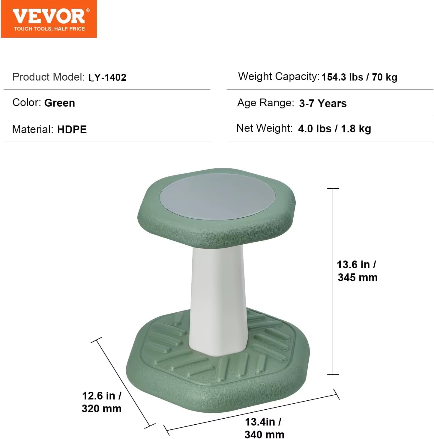 Kids Wobble Chair Active Chair with Sponge Cushion, Wobble Stool Improves Focus, Posture and Calm Children, Ideal for Schools