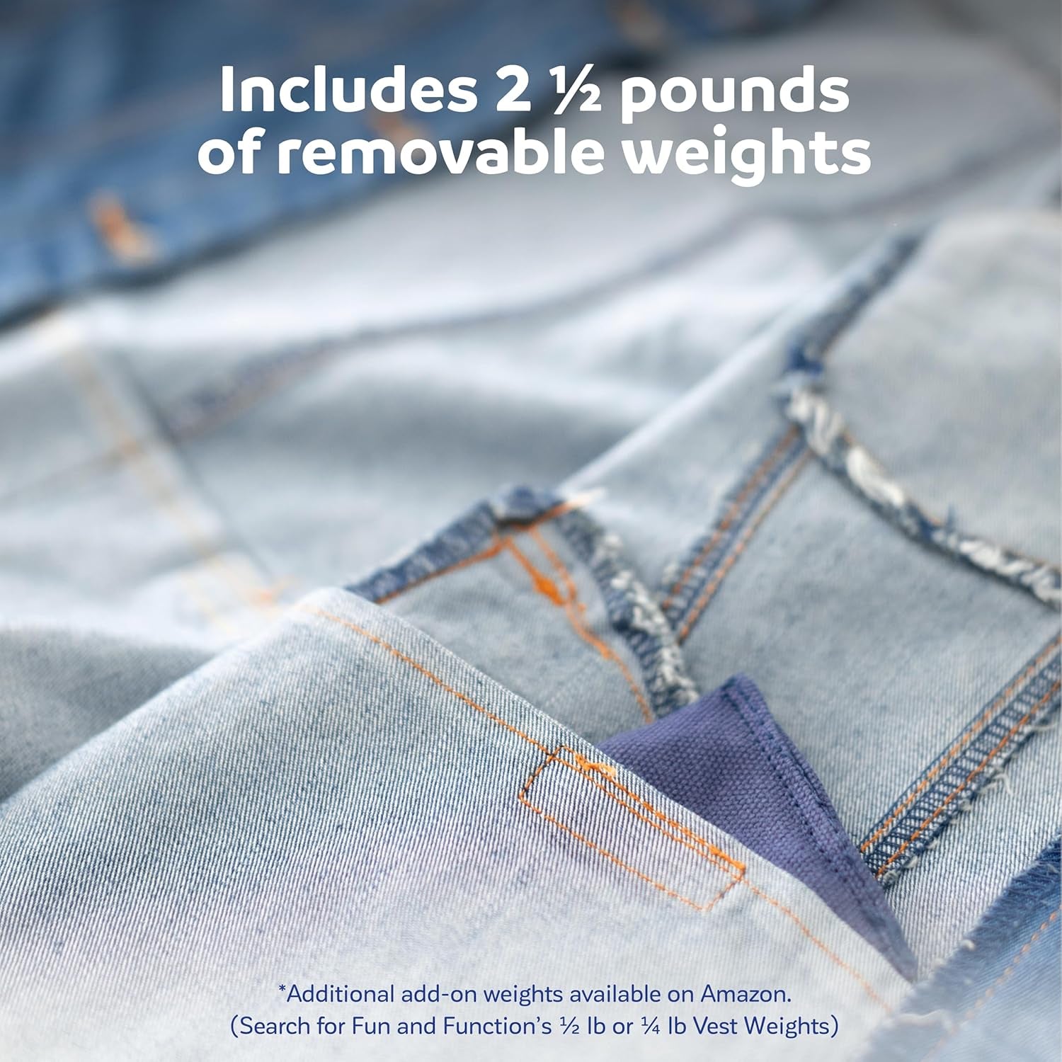– Denim Weighted Vest for Teens – Sensory Weighted Vest Provides Soothing Weight for Teens with Sensory Issues – X-Large
