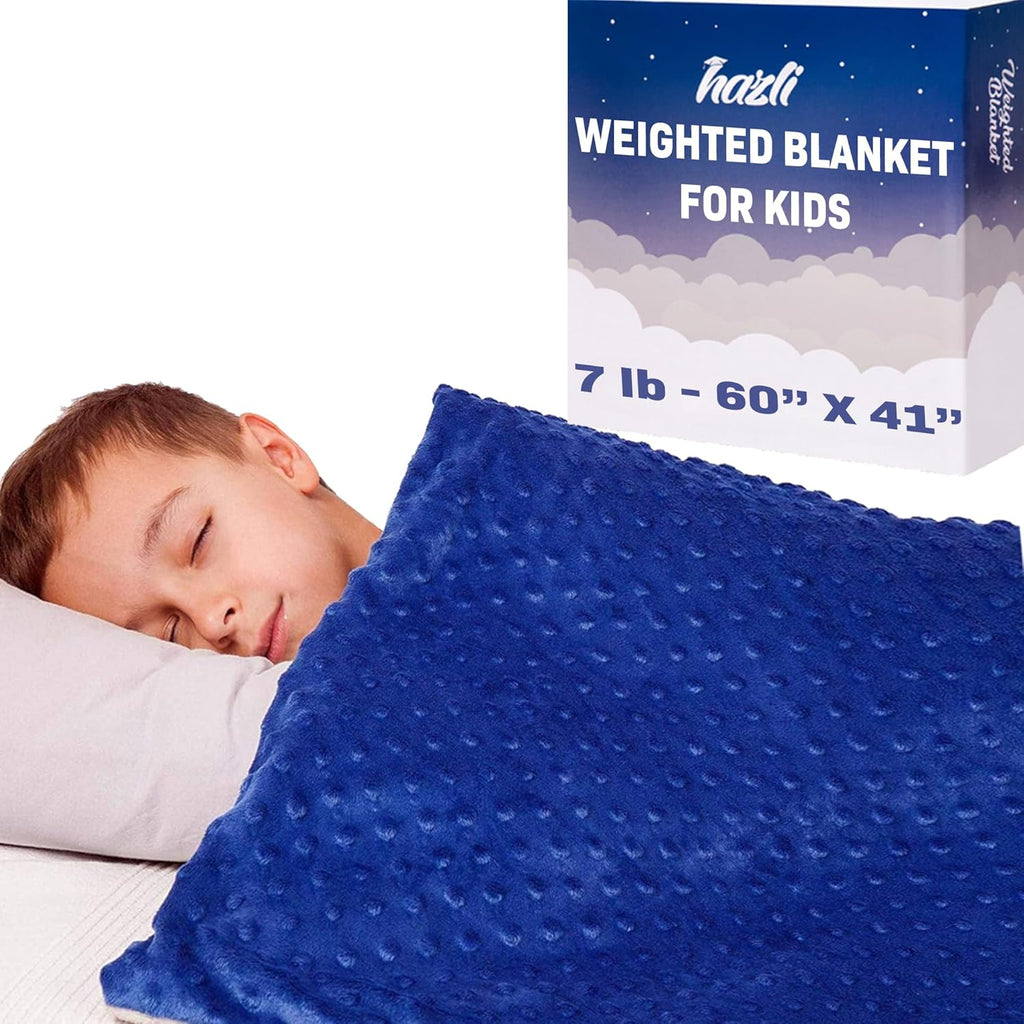 Super-Soft Kids Weighted Blanket 7 Pounds - Weighted Blanket for Kids - Easy to Clean, Washable Minky Cover - 41X60 Inches 7Lbs Child - Heavy Blanket for Girls and Boys