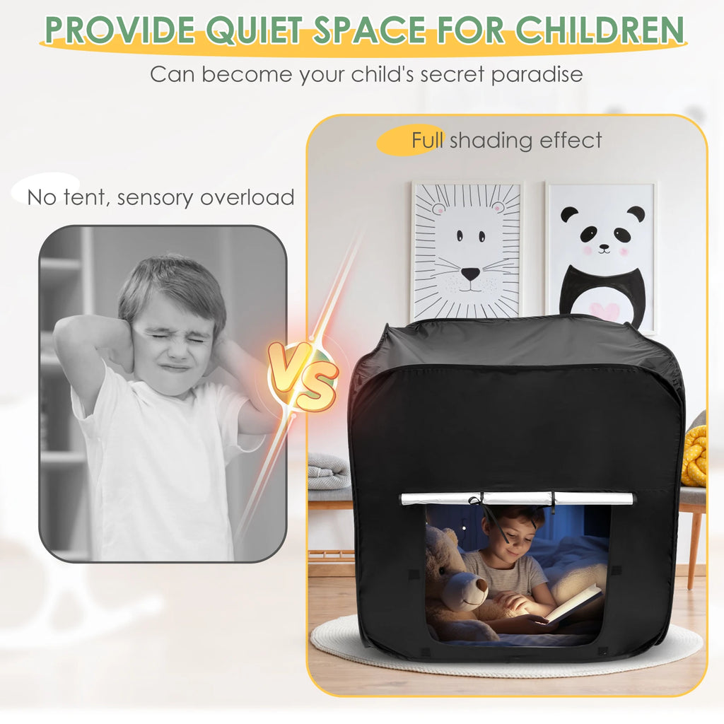 Sensory Tent for Kids Portable Children'S Indoor Pop up Tent Princess Boy Baby Game House Folding Black Out Tent Sensory Calming