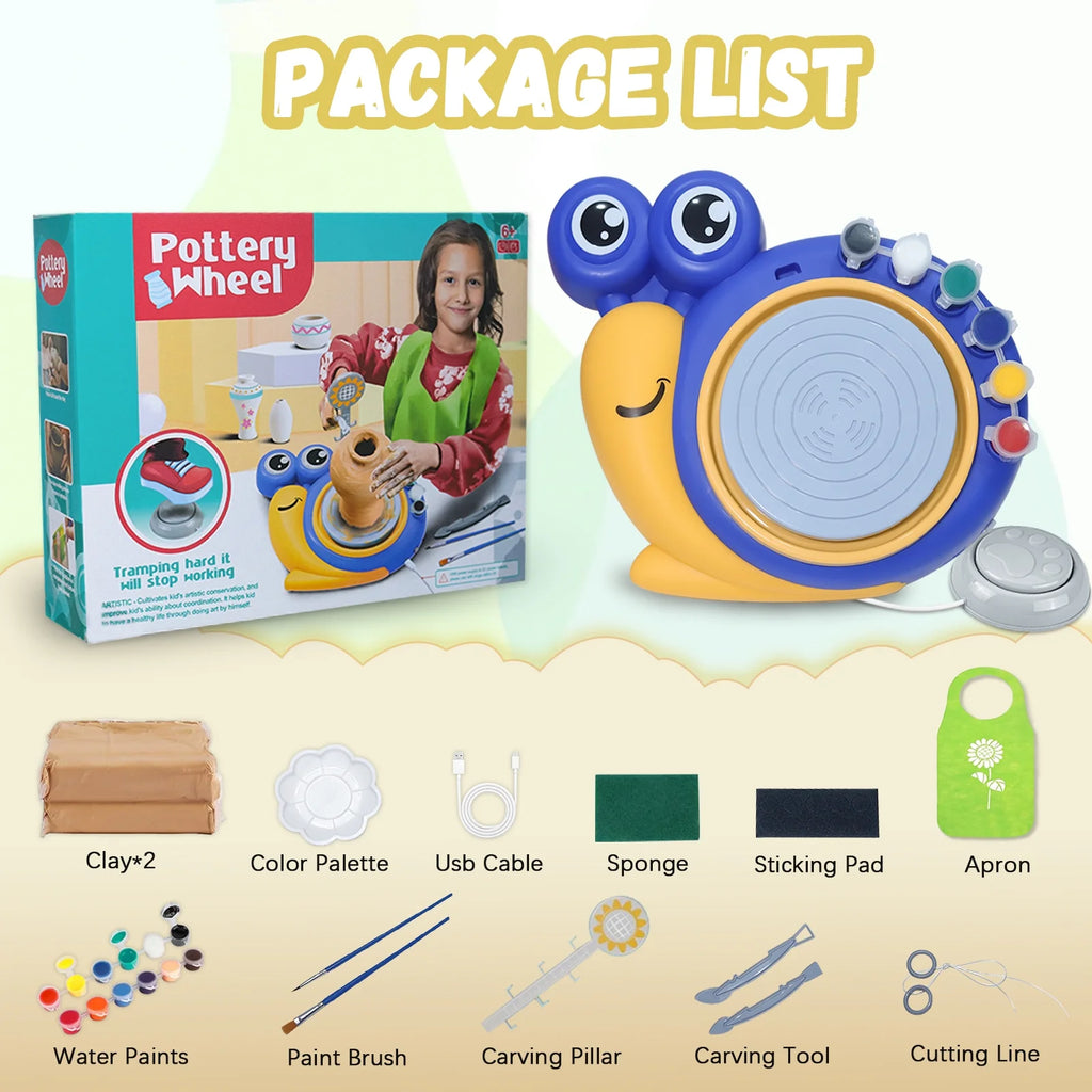 Pottery Wheel for Kids, Complete Pottery Kit for Beginners Girls Boy Toy, Arts and Crafts for Kids Ages 8-12, Clay Kit with Sculpting Tools, Ideal Birthday Halloween Christmas Gifts Toys